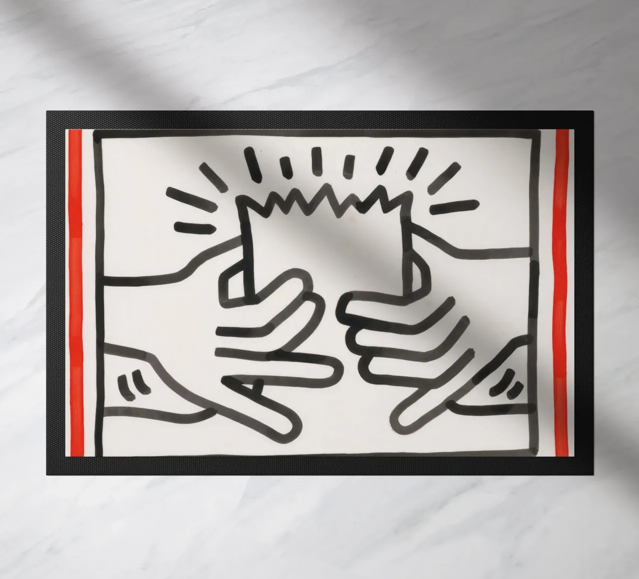 Stampa pop di Keith Haring Busted Head zerbino da ClubArt