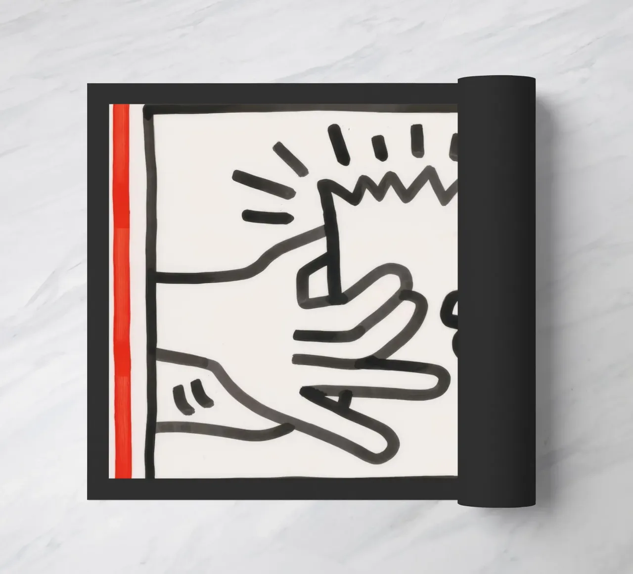 Stampa pop di Keith Haring Busted Head zerbino da ClubArt