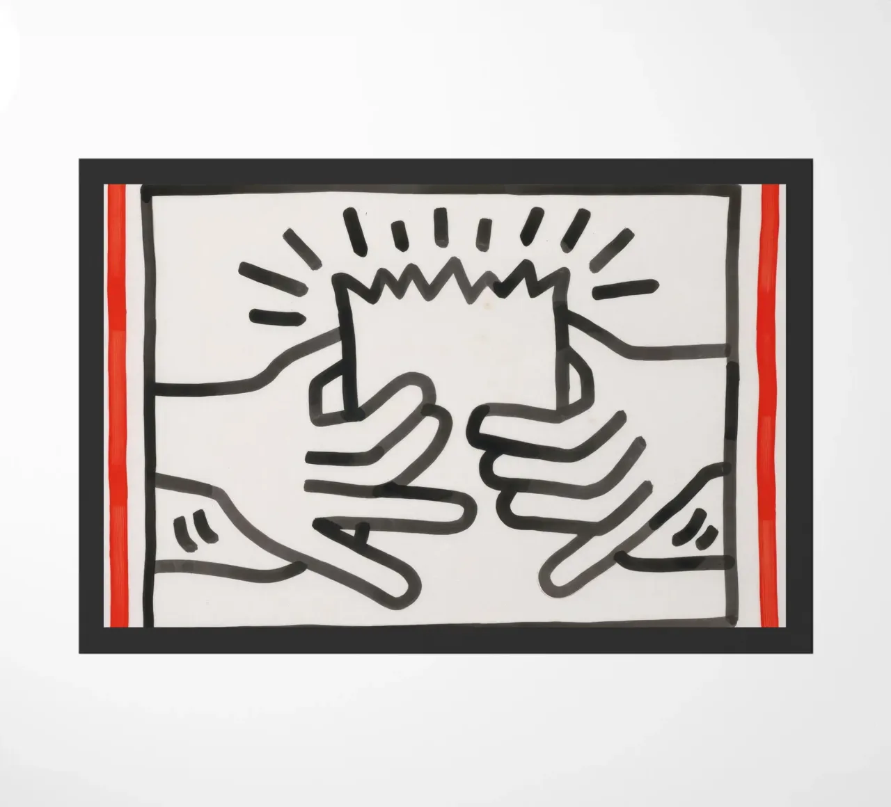 Stampa pop di Keith Haring Busted Head zerbino da ClubArt