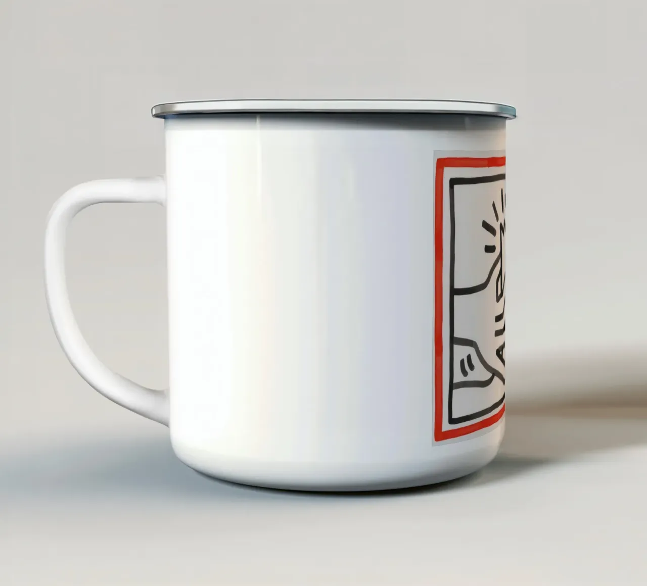 Stampa pop di Keith Haring Busted Head tazza in smalto da ClubArt