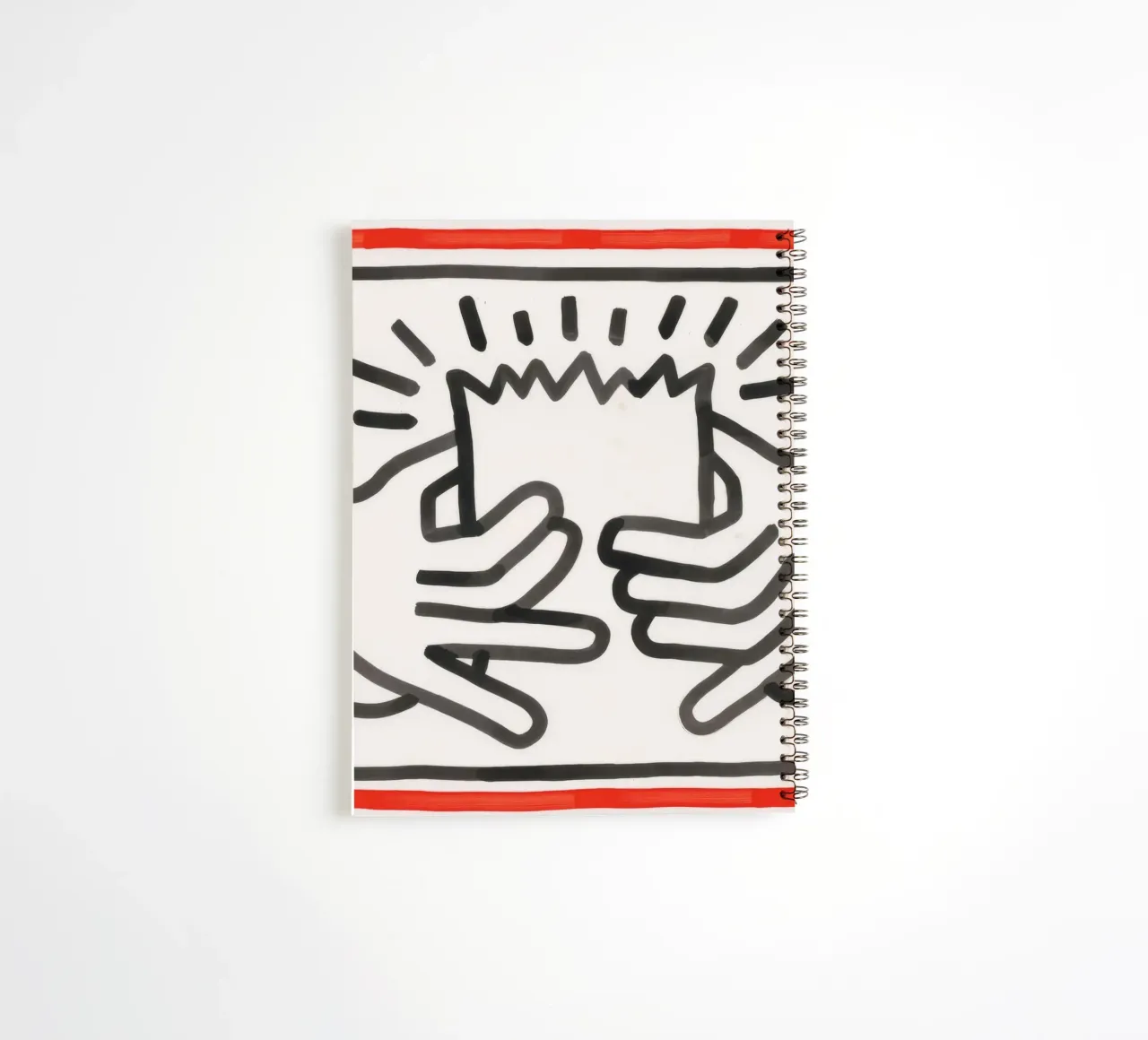Keith Haring Busted Head Pop Art Print spiral notebook by ClubArt