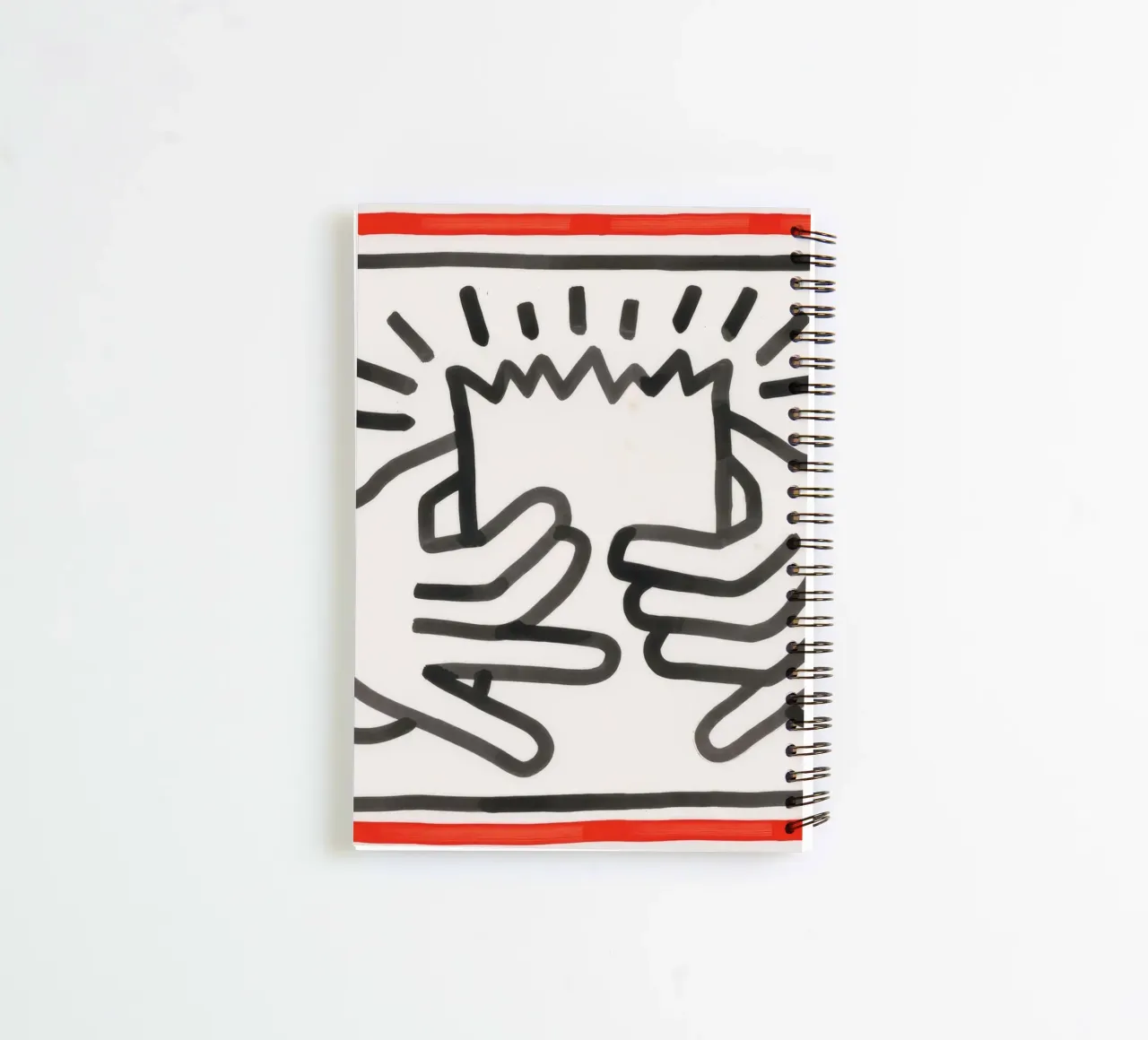 Keith Haring Busted Head Pop Art Print spiral notebook by ClubArt