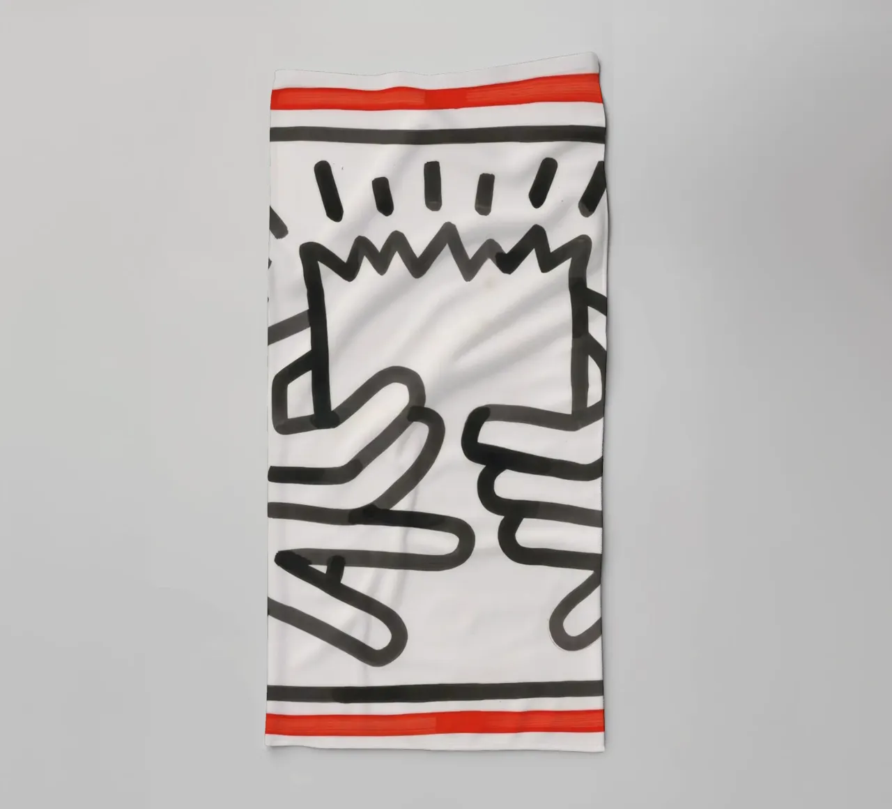 Keith Haring Busted Head Pop Art Print towel by ClubArt