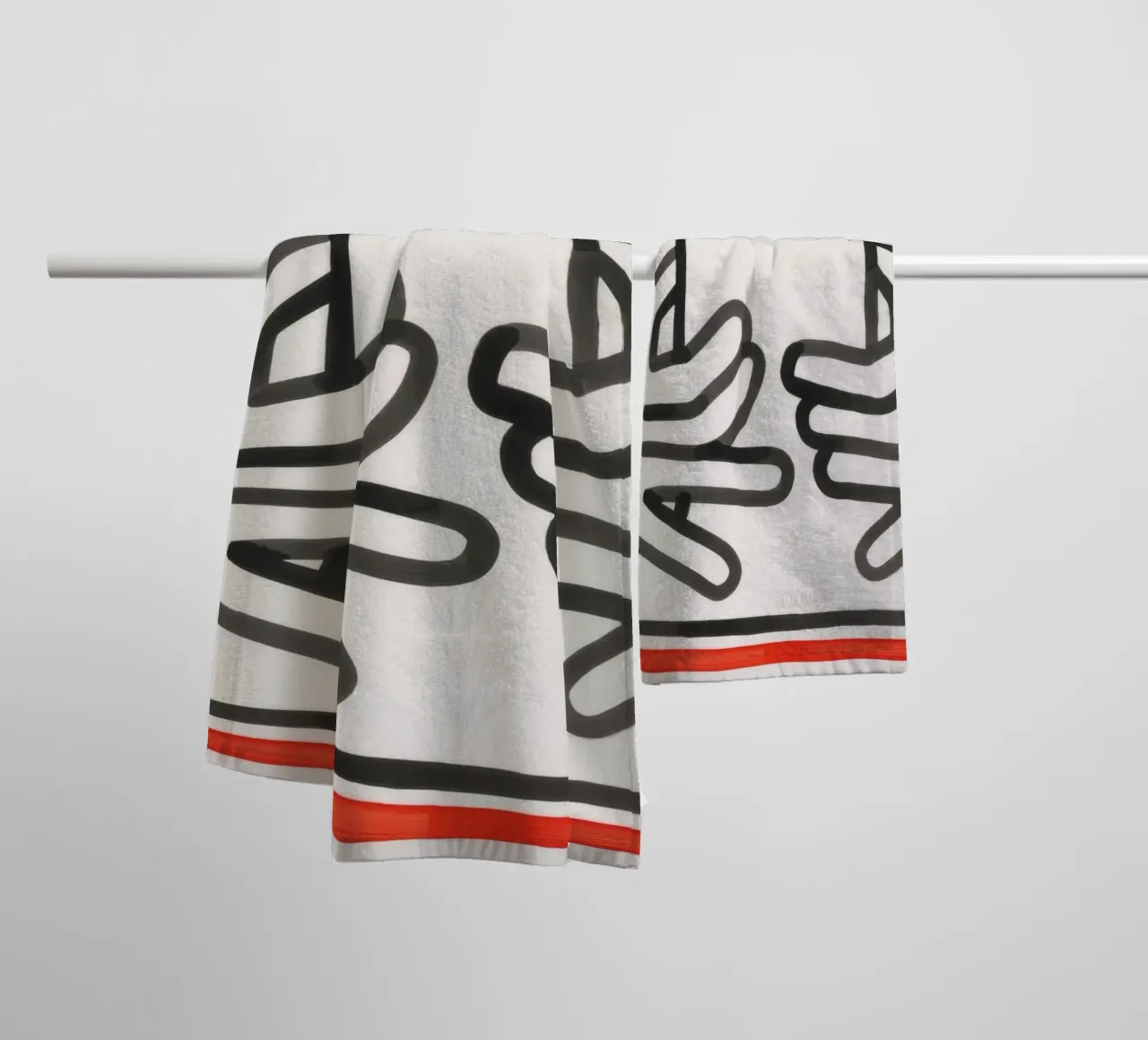 Keith Haring Busted Head Pop Art Print towel by ClubArt