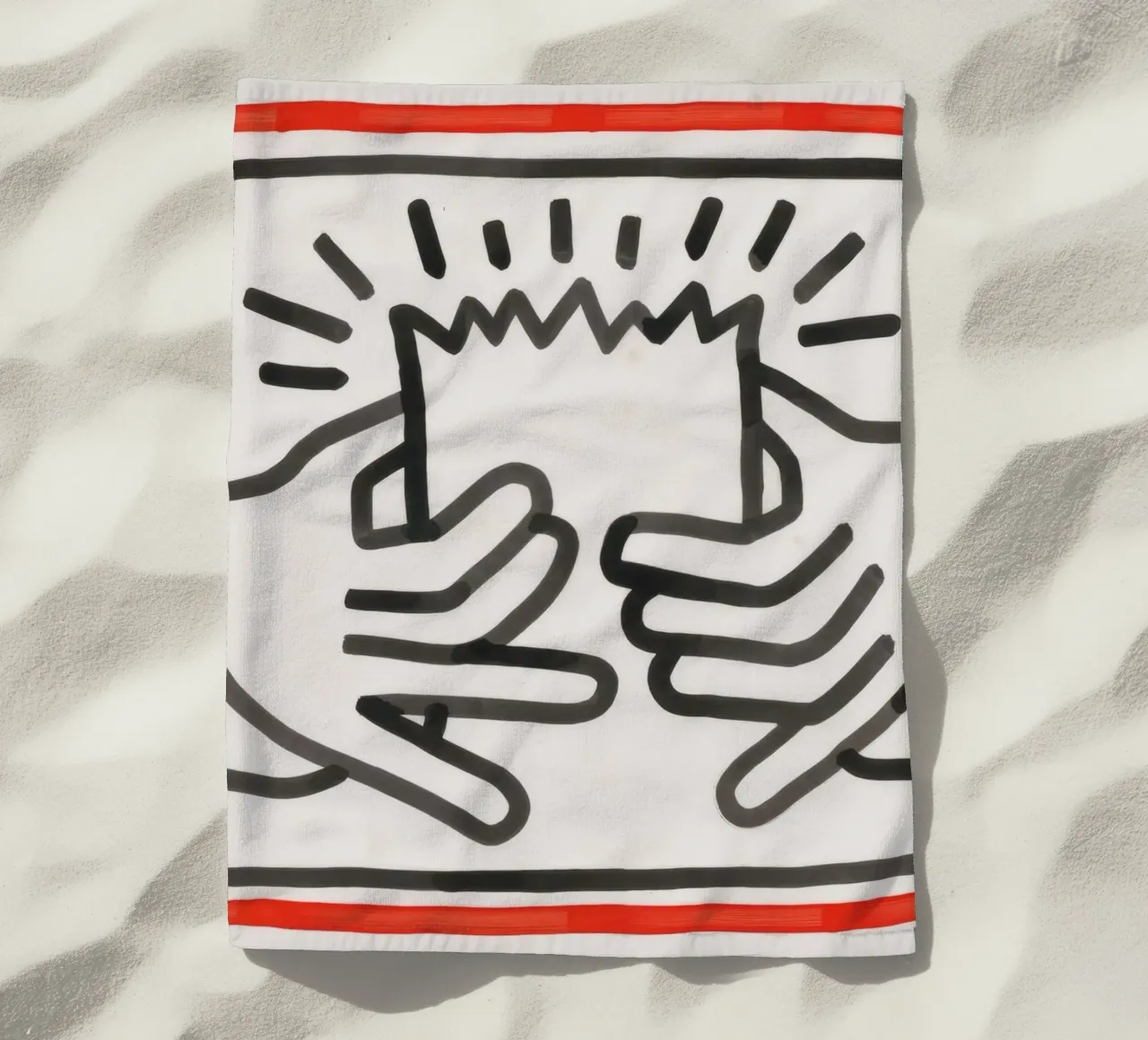Stampa pop di Keith Haring Busted Head telo mare da ClubArt