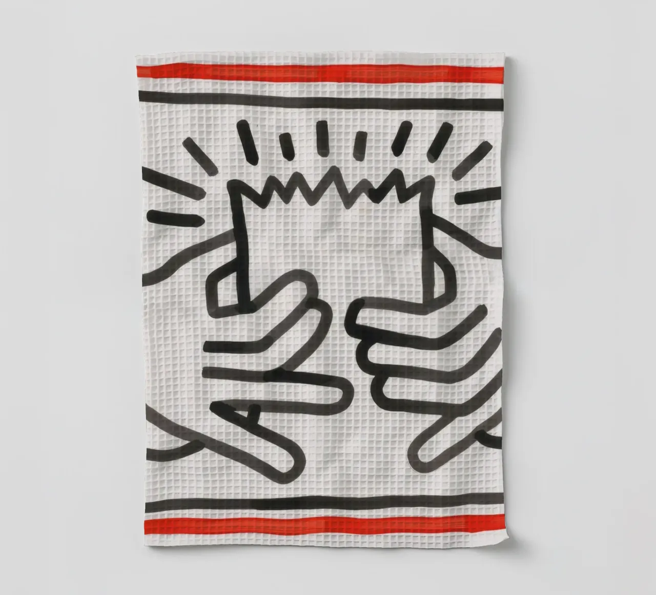 Keith Haring Busted Head Pop Art Print torchon de ClubArt