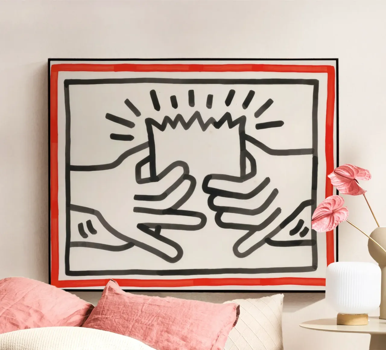 Keith Haring Busted Head Pop Art Print metacrilato de ClubArt