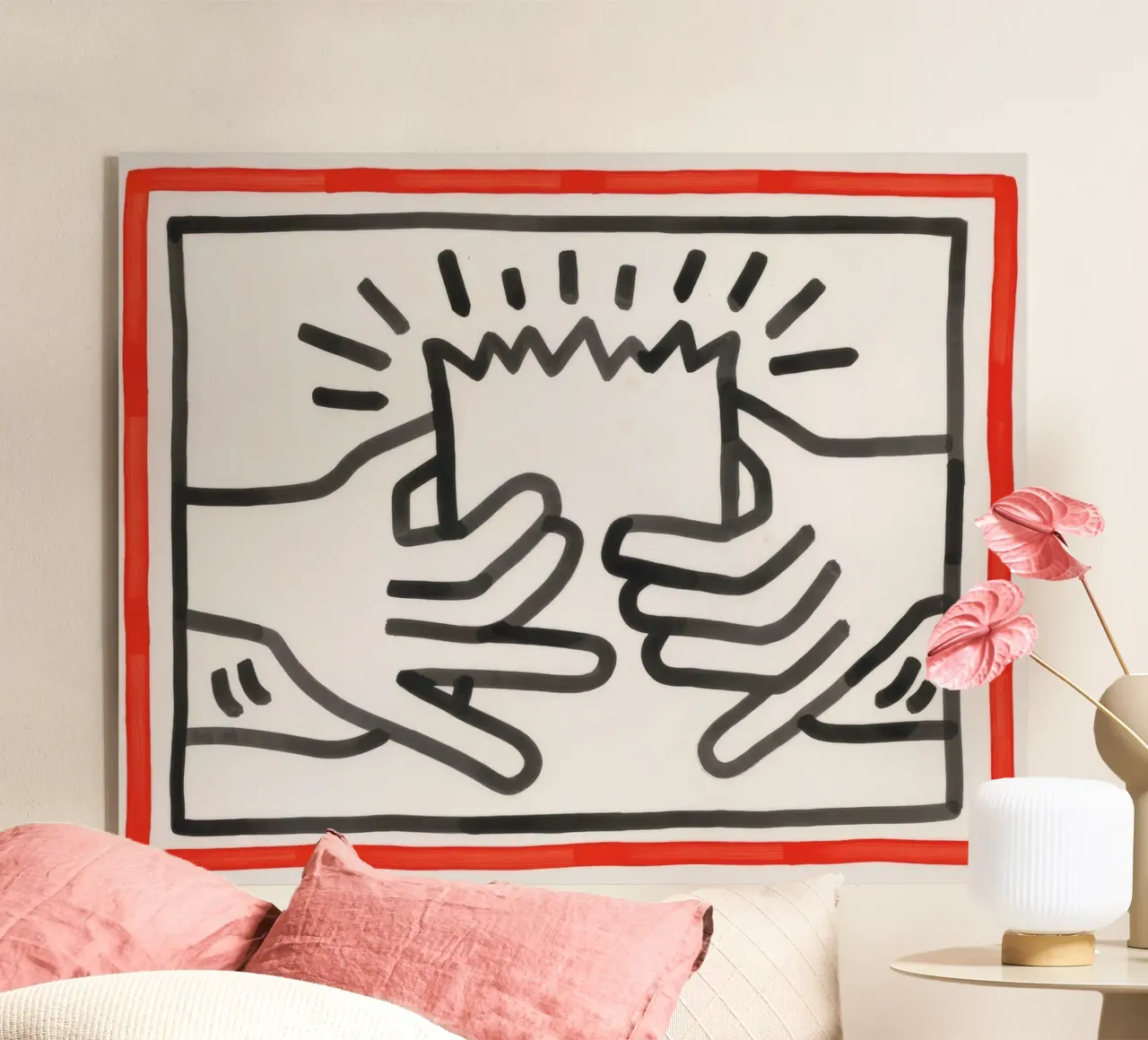 Keith Haring Busted Head Pop Art Print metacrilato de ClubArt