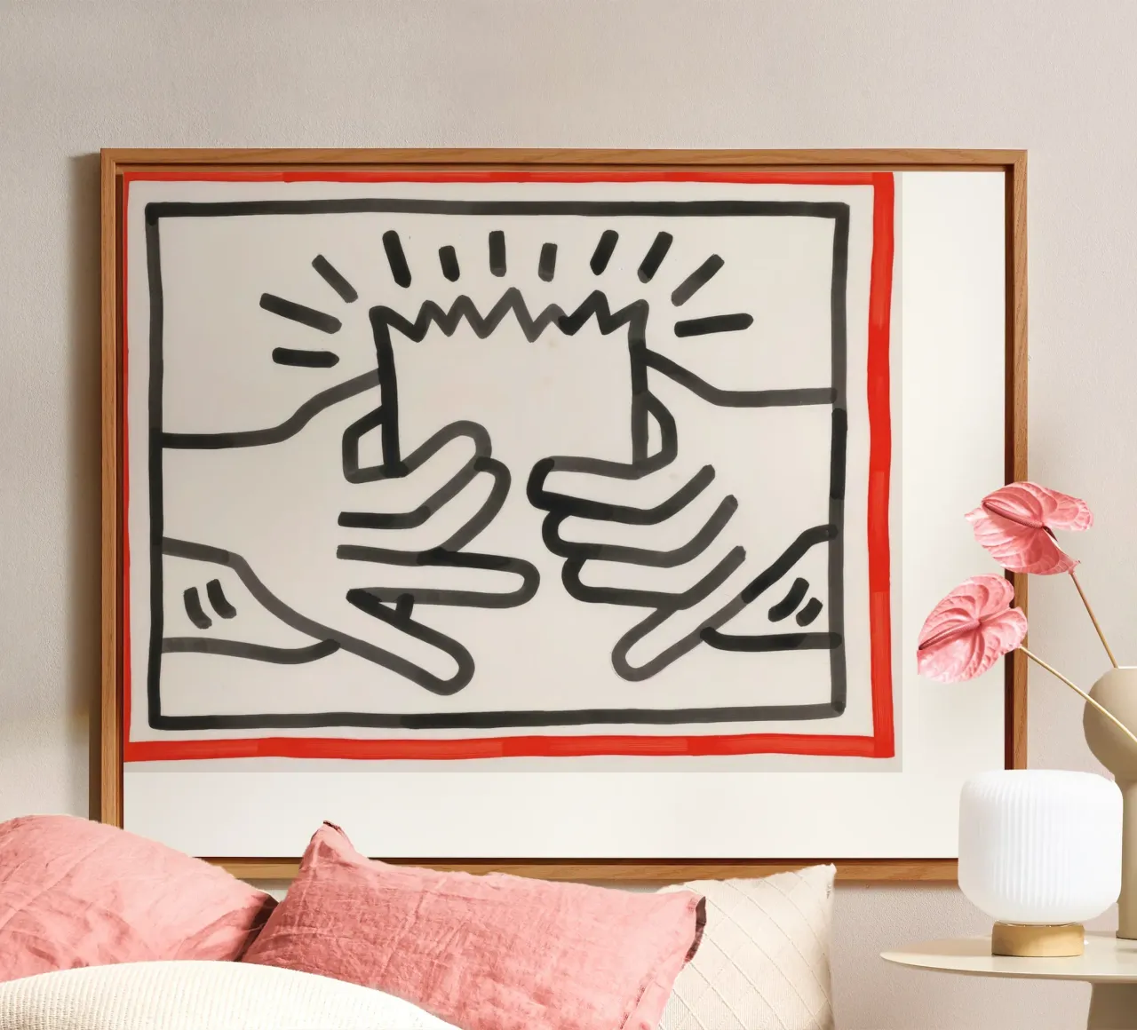 Stampa pop di Keith Haring Busted Head alluminio dibond da ClubArt