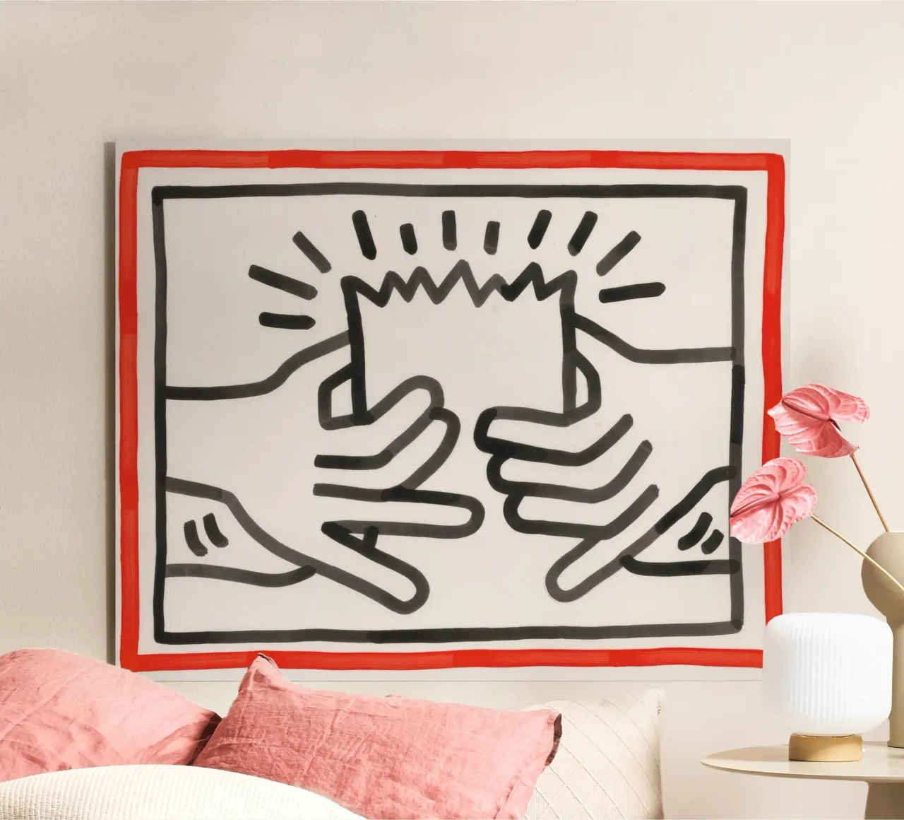 Stampa pop di Keith Haring Busted Head alluminio dibond da ClubArt