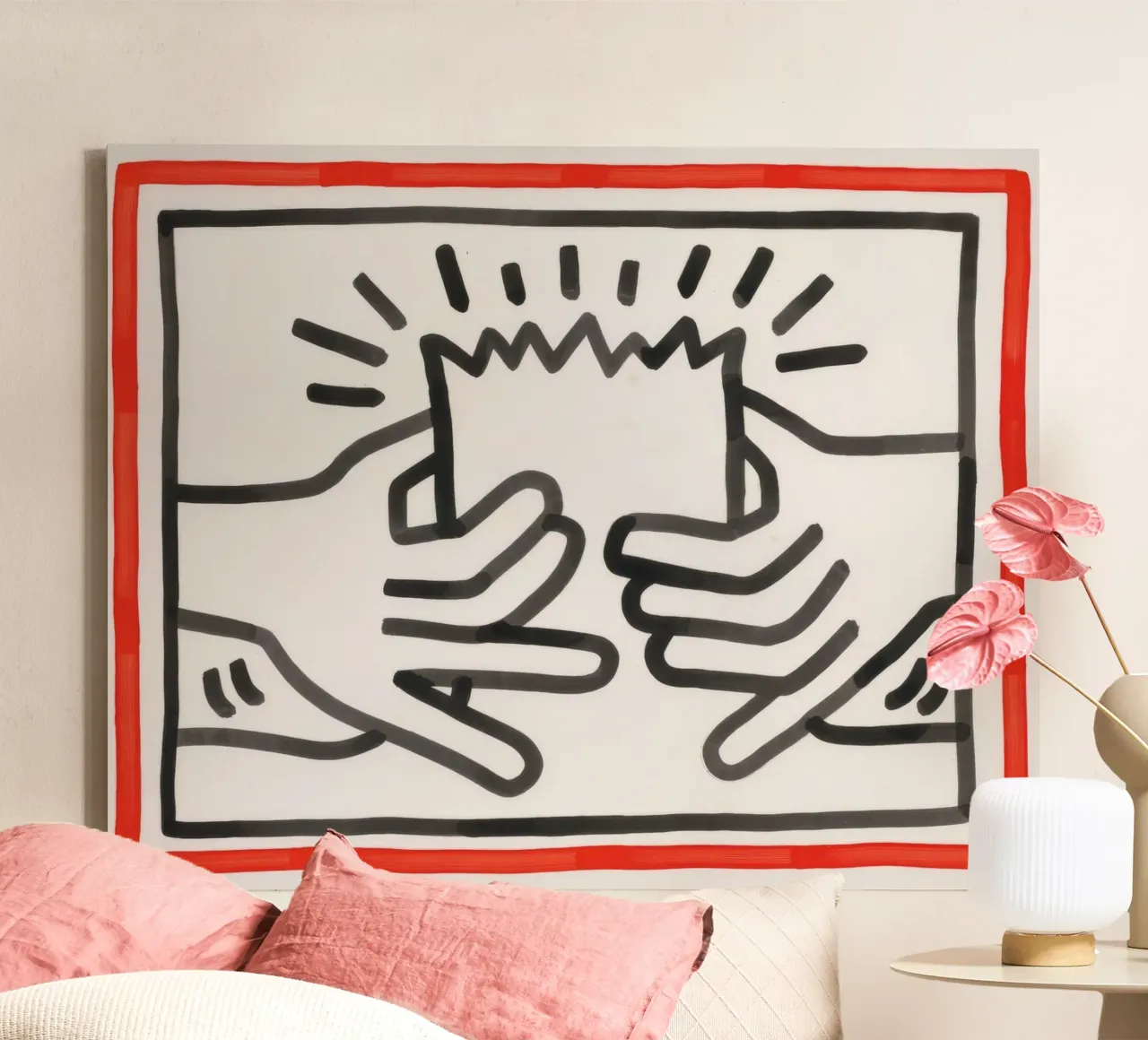 Keith Haring Busted Head Pop Art Print canvas by ClubArt