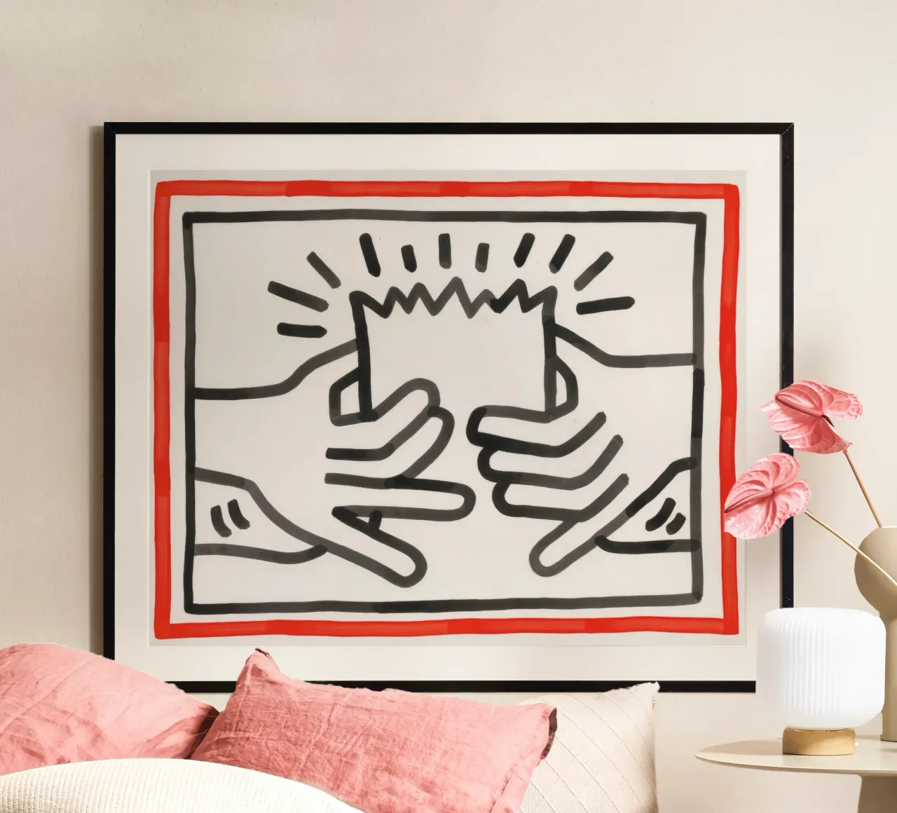 Keith Haring Busted Head Pop Art Print hahnemühle de ClubArt
