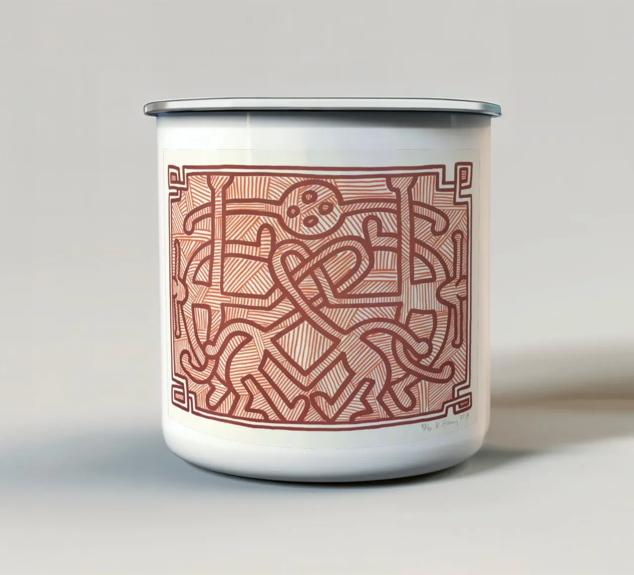 Keith Haring Chocolade Boeddha Abstracte Kunst emaille mok van ClubArt