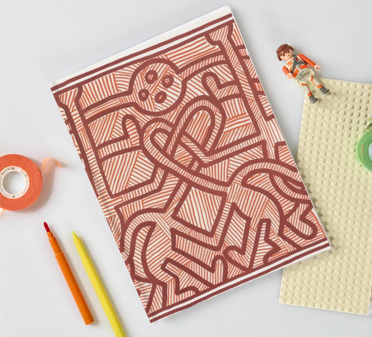 Keith Haring Chocolat Buddah Abstract Art notebook by ClubArt