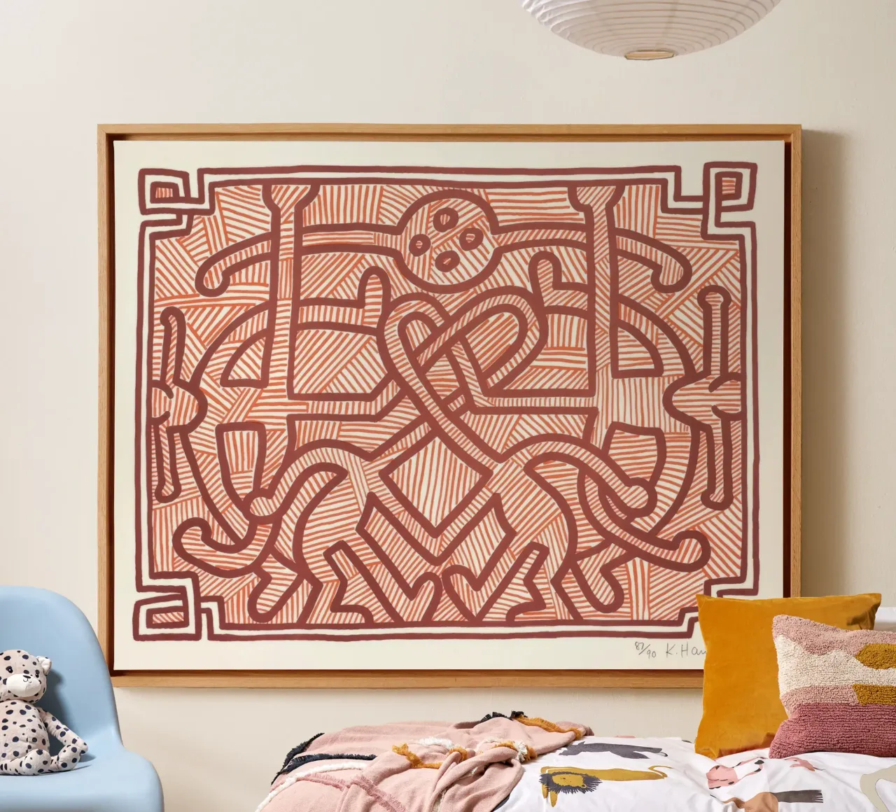 Keith Haring Chocolat Buddah Arte astratta tela con Cornice a cassetta da ClubArt