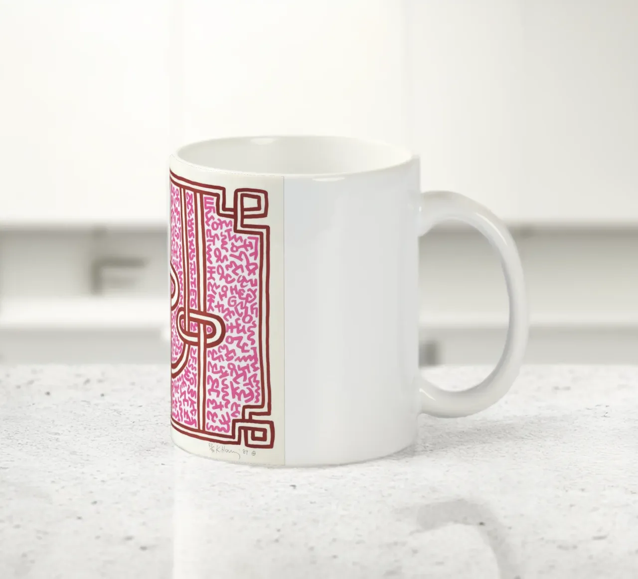 Keith Haring Chocolade Boeddha Abstract Print keramische mok van ClubArt