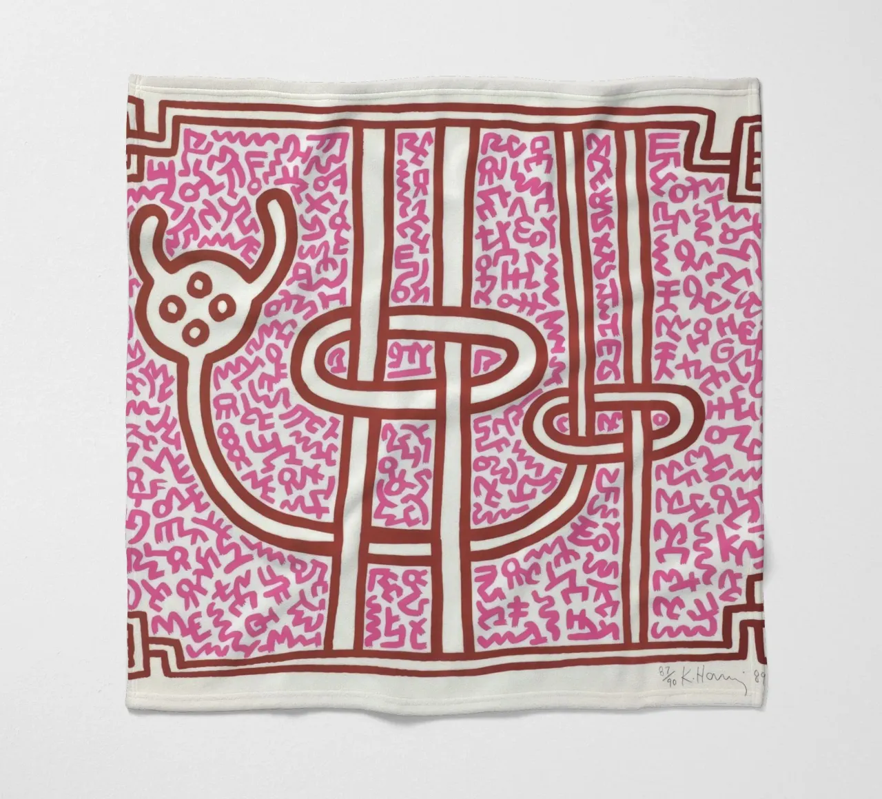 Keith Haring Chocolade Boeddha Abstract Print fleecedeken van ClubArt