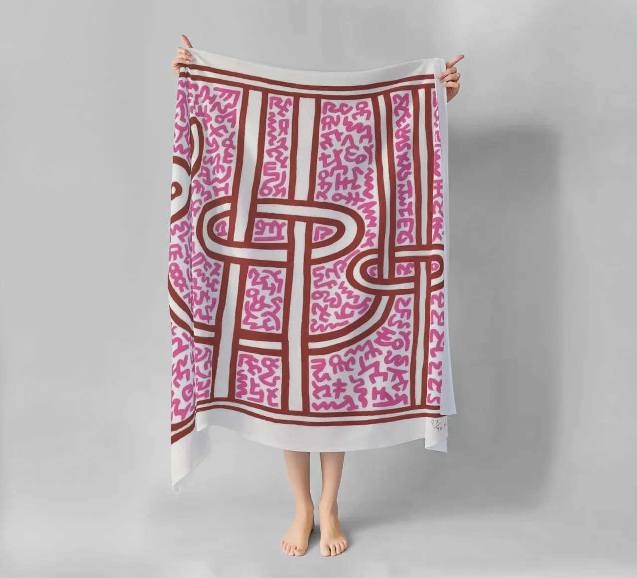 Keith Haring Chocolade Boeddha Abstract Print strandhanddoek van ClubArt