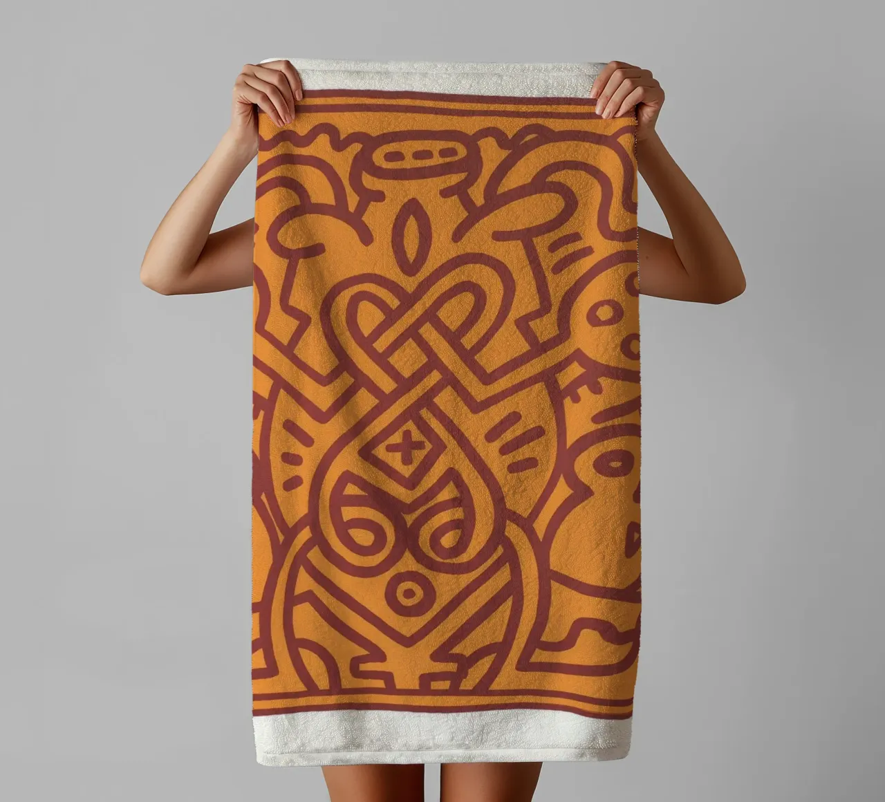 Keith Haring Chocolat Buddah Abstract Print towel by ClubArt