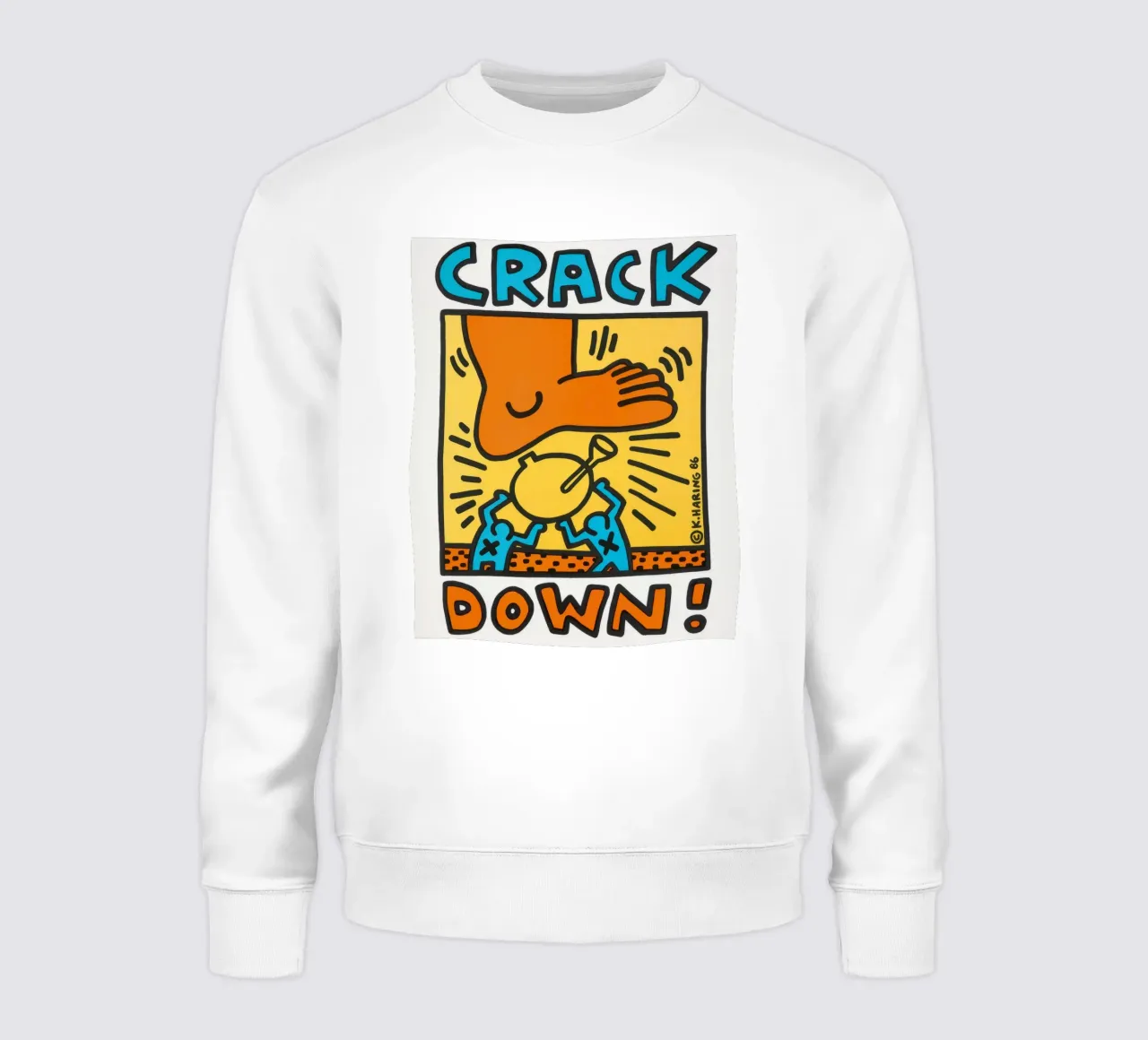 Keith Haring Crack Down! Poster pop art felpa da ClubArt