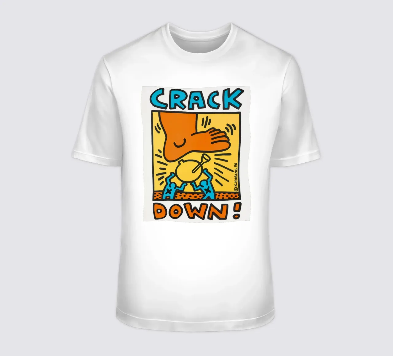 Keith Haring Crack Down! Poster pop art t-shirt da ClubArt
