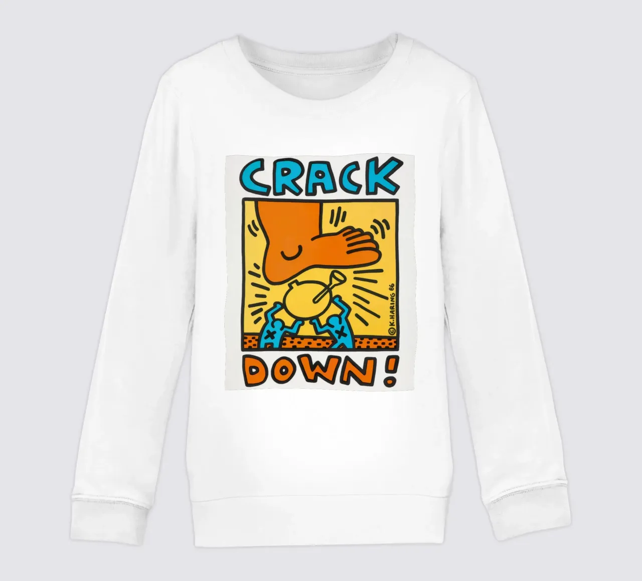 Keith Haring Crack Down! Poster pop art felpa bambino da ClubArt