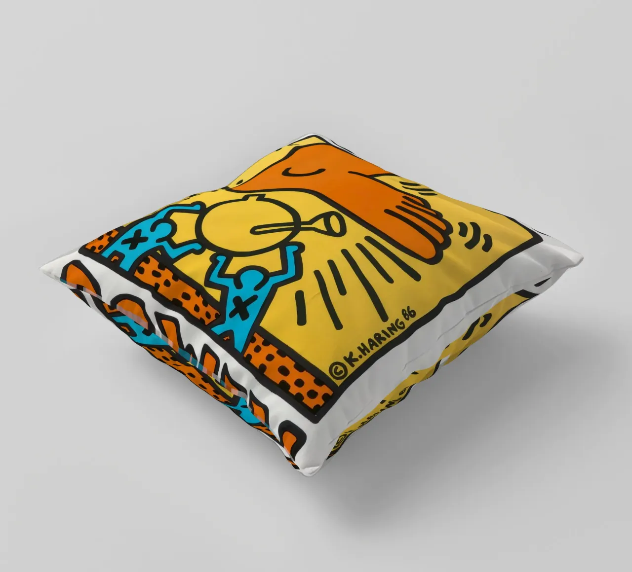 Keith Haring Crack Down! Poster pop art cuscino da ClubArt