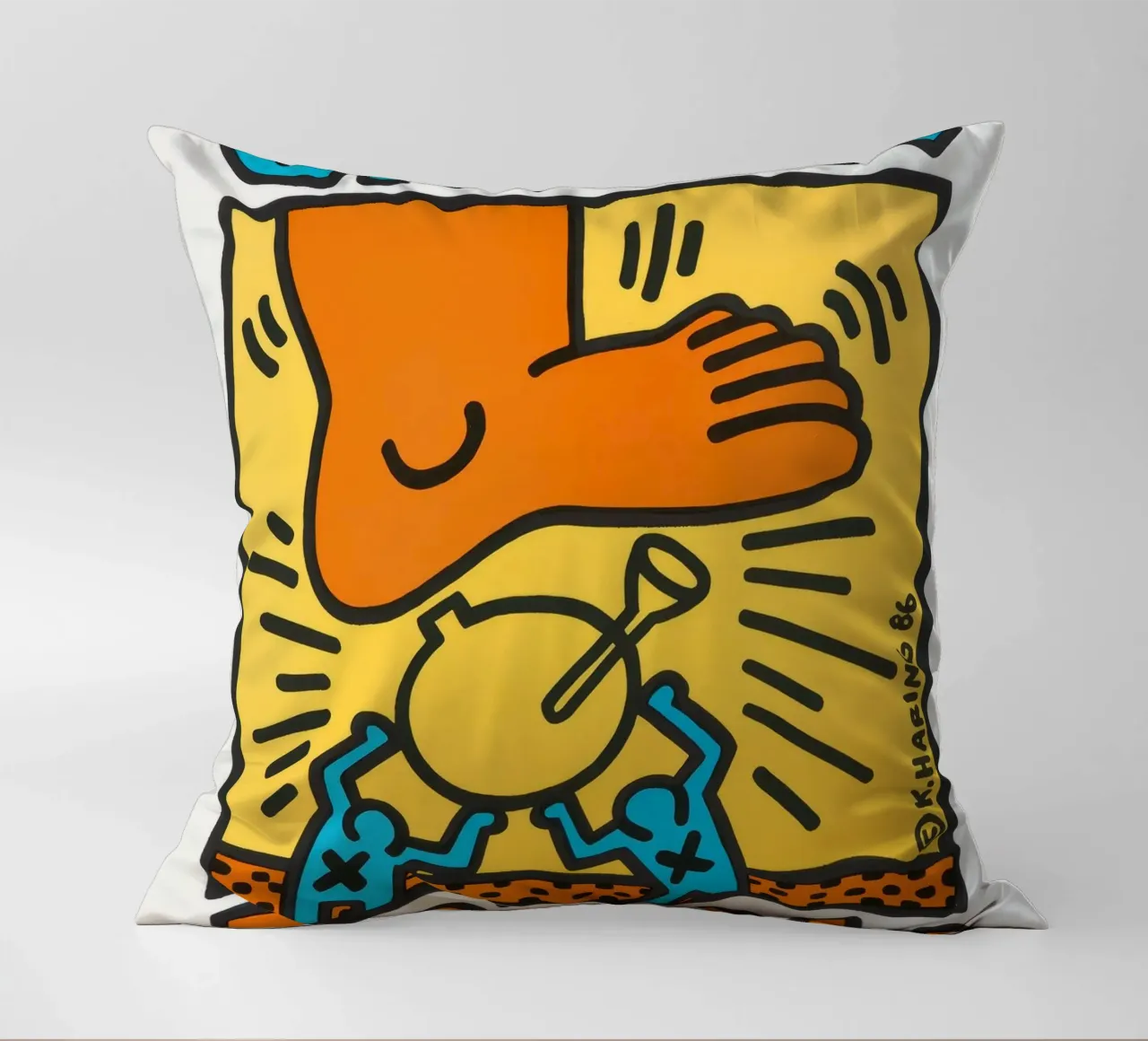Keith Haring Crack Down! Poster pop art cuscino da ClubArt
