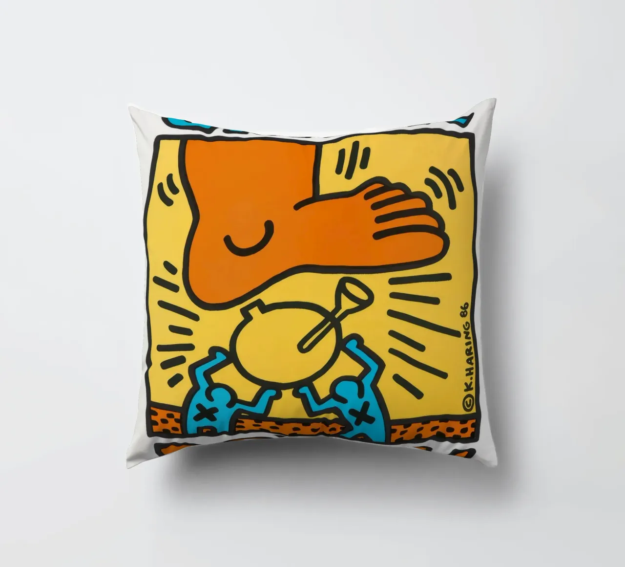 Keith Haring Crack Down! Poster pop art cuscino da ClubArt