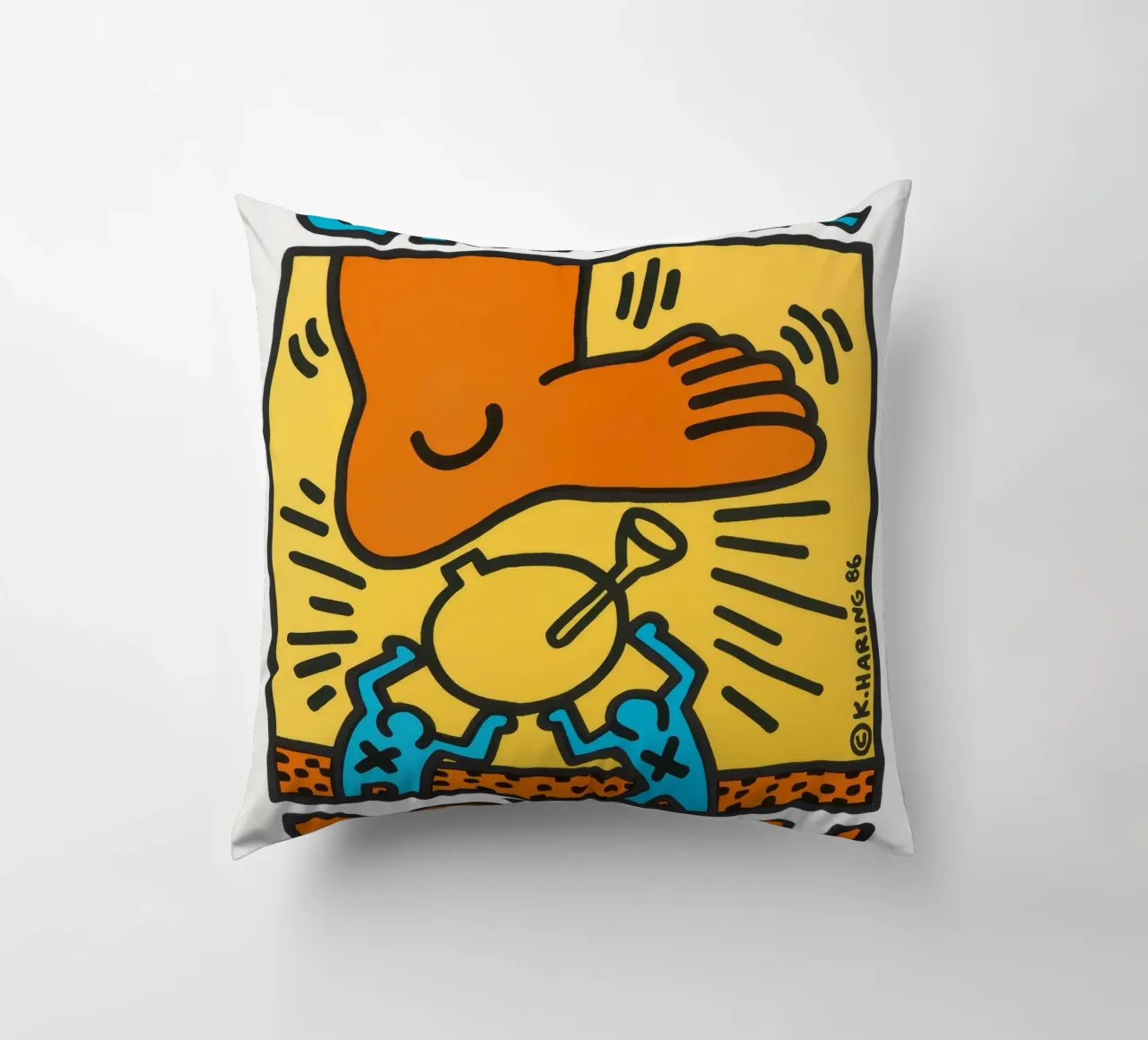 Keith Haring Crack Down! Poster pop art cuscino da ClubArt