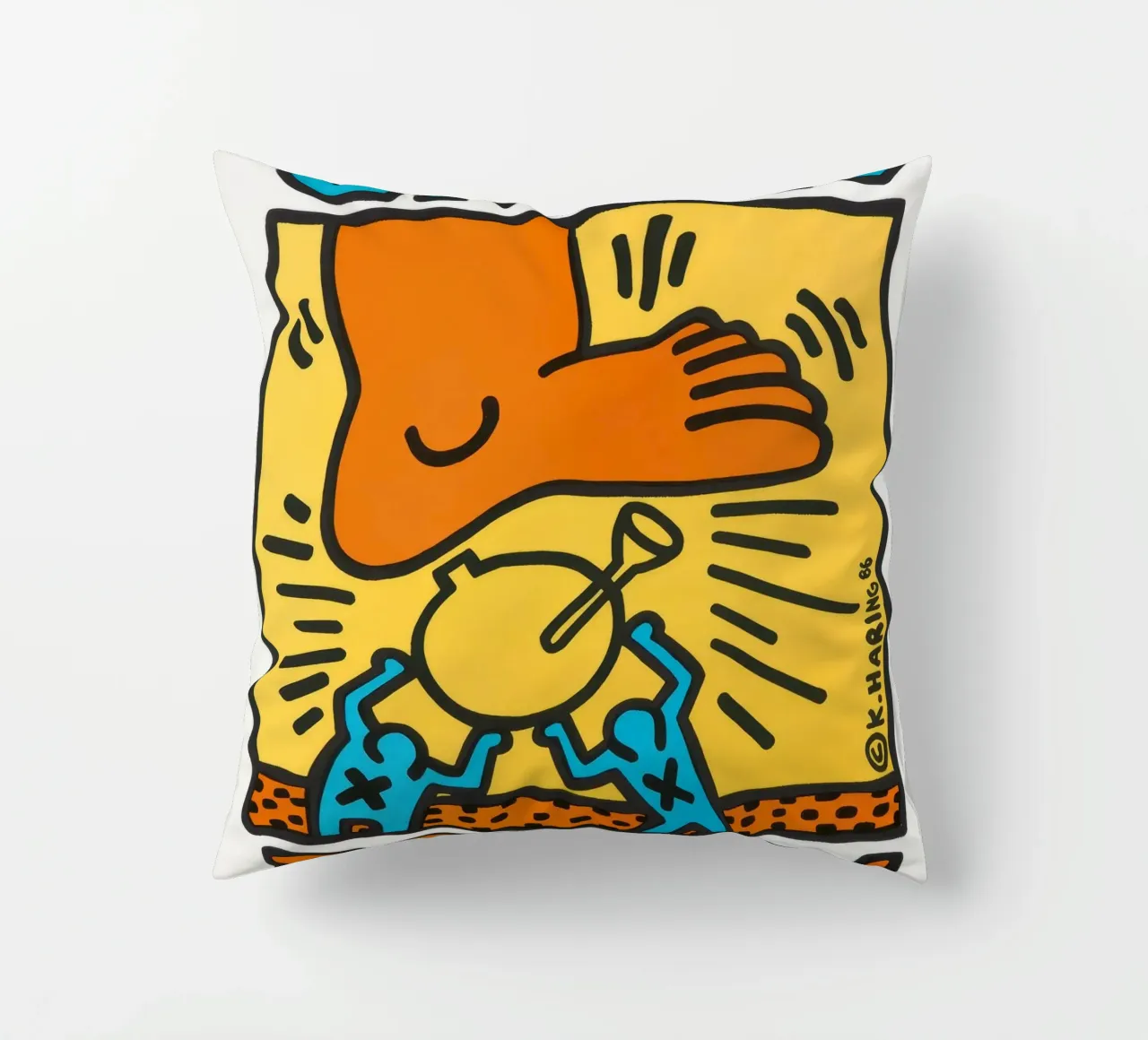 Keith Haring Crack Down! Poster pop art cuscino da ClubArt