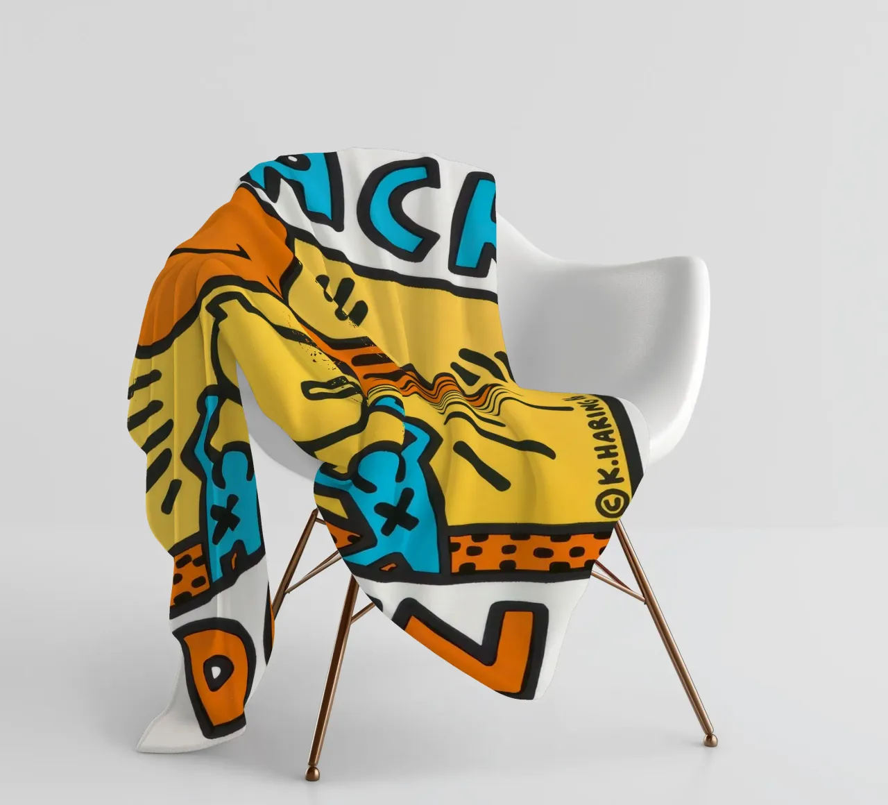 Keith Haring Crack Down! Poster pop art coperta in pile da ClubArt