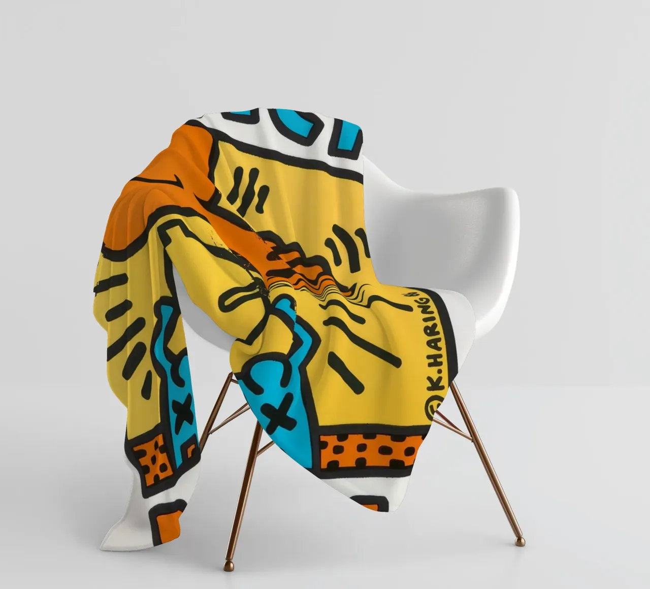 Keith Haring Crack Down! Poster pop art coperta in pile da ClubArt