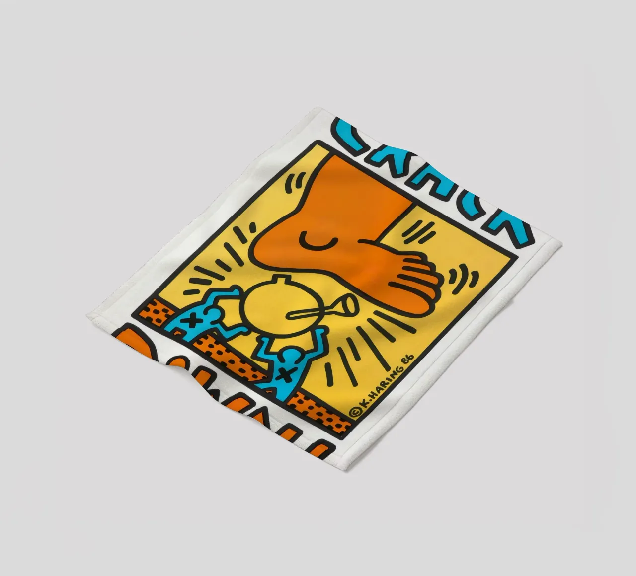 Keith Haring Crack Down! Poster pop art coperta in pile da ClubArt