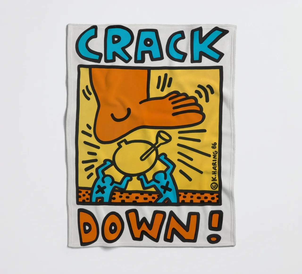 Keith Haring Crack Down! Poster pop art coperta in pile da ClubArt