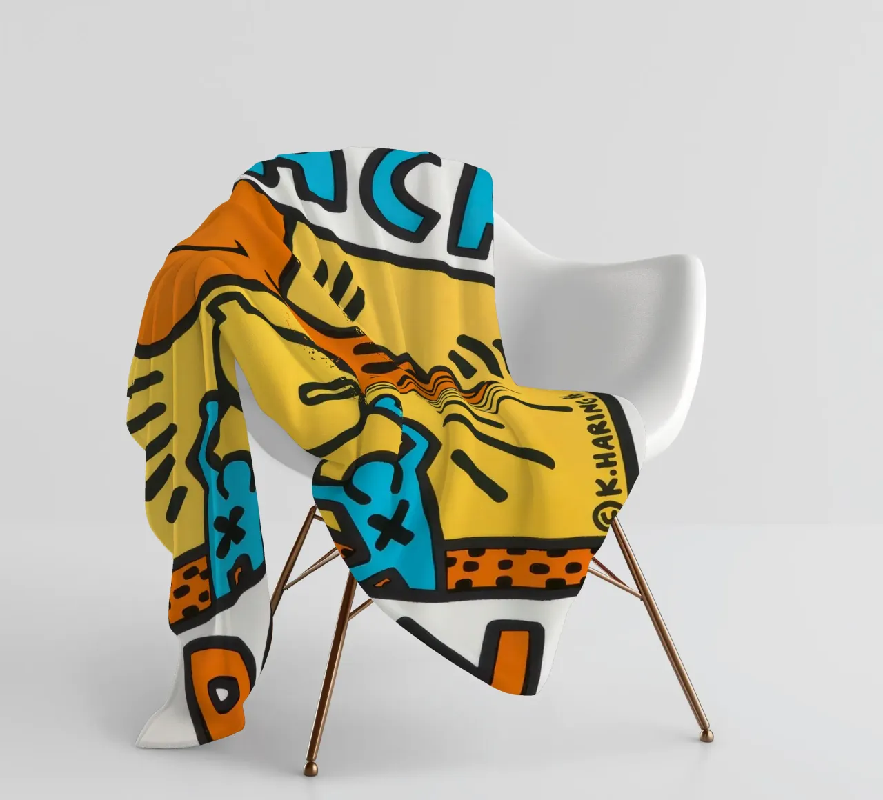 Keith Haring Crack Down! Poster pop art coperta in pile da ClubArt