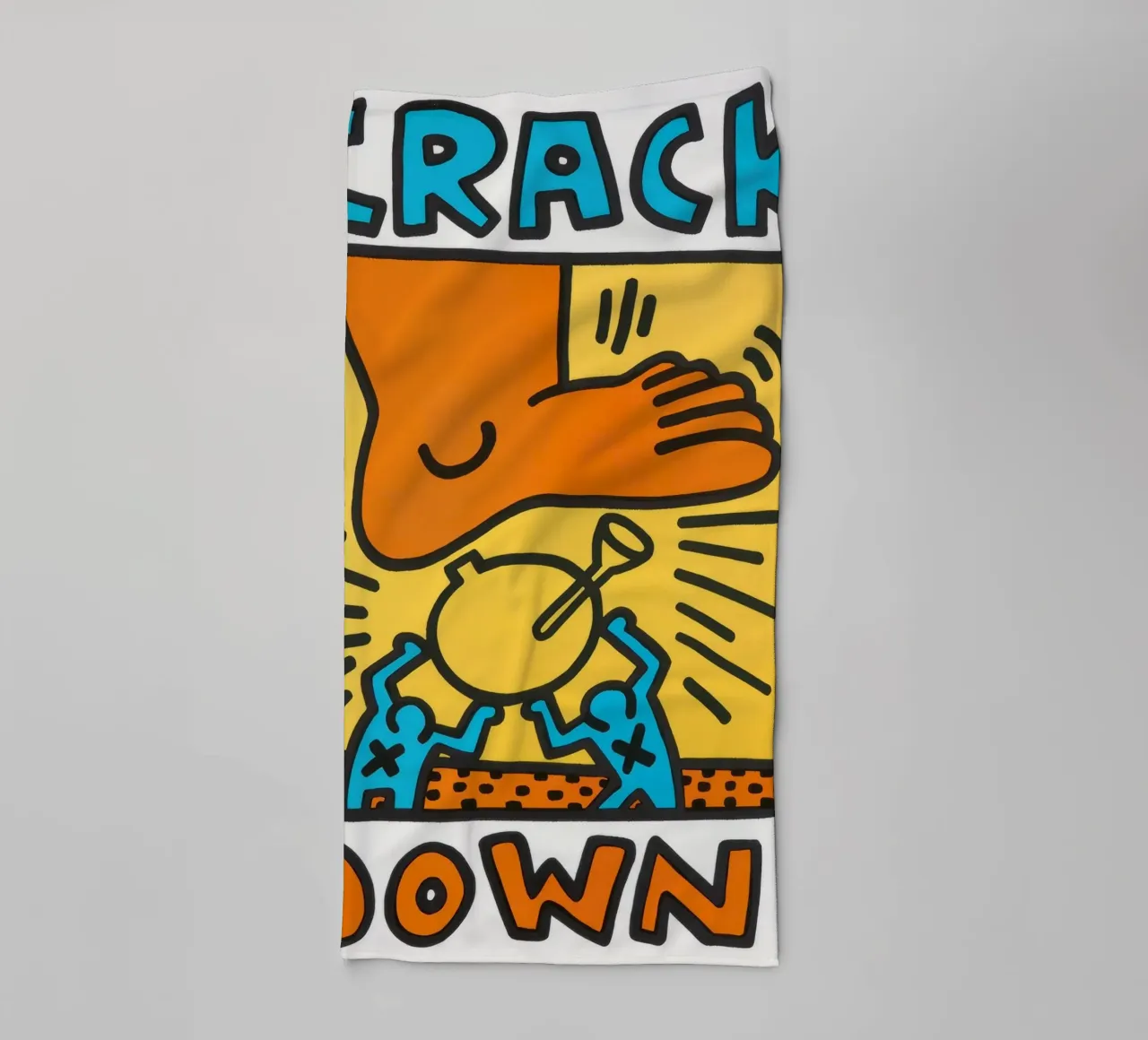 Keith Haring Crack Down! Poster pop art asciugamano da bagno da ClubArt