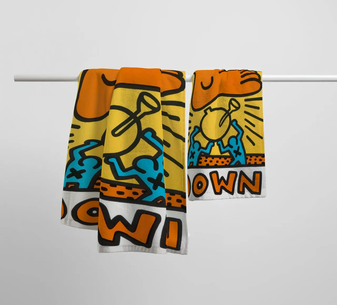 Keith Haring Crack Down! Poster pop art asciugamano da bagno da ClubArt