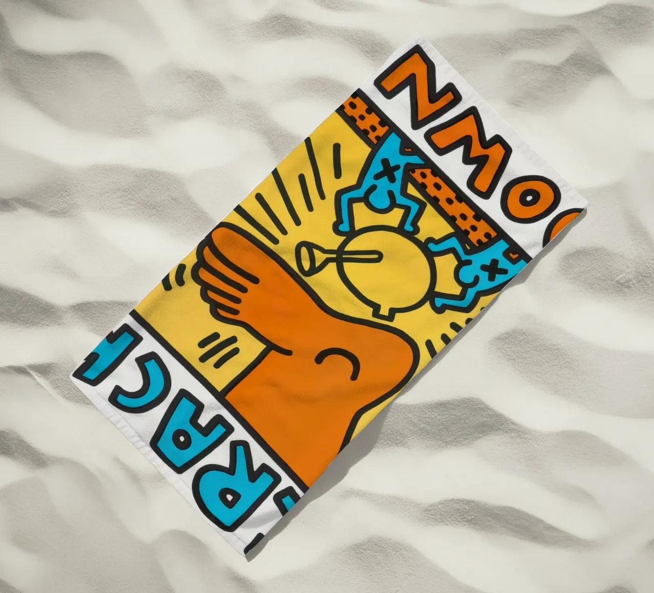 Keith Haring Crack Down! Poster pop art telo mare da ClubArt