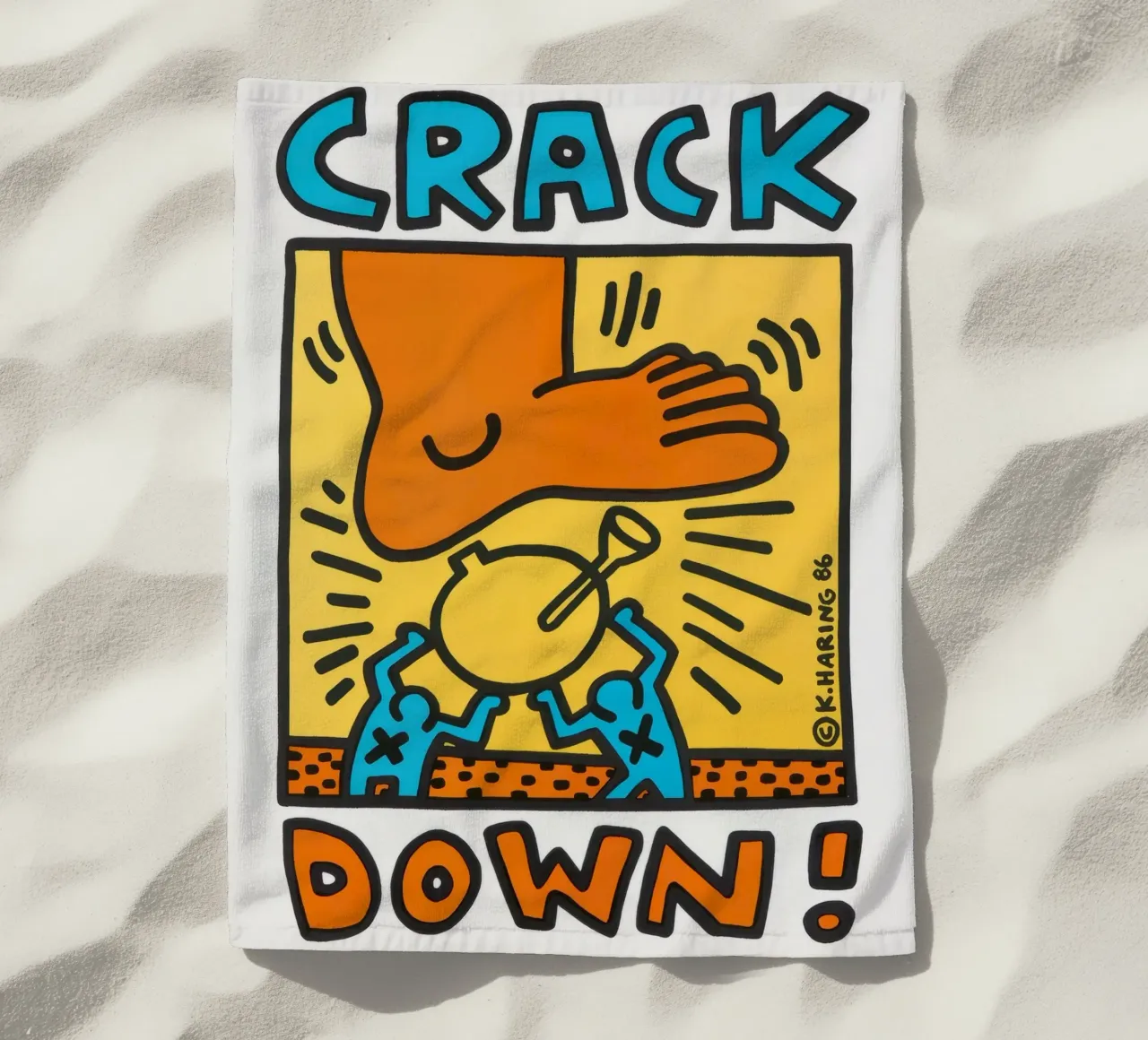 Keith Haring Crack Down! Poster pop art telo mare da ClubArt