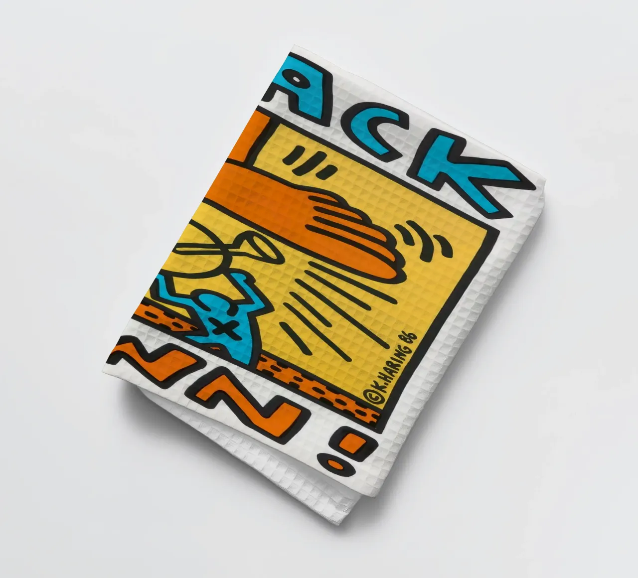 Keith Haring Crack Down! Poster pop art canovaccio da cucina da ClubArt