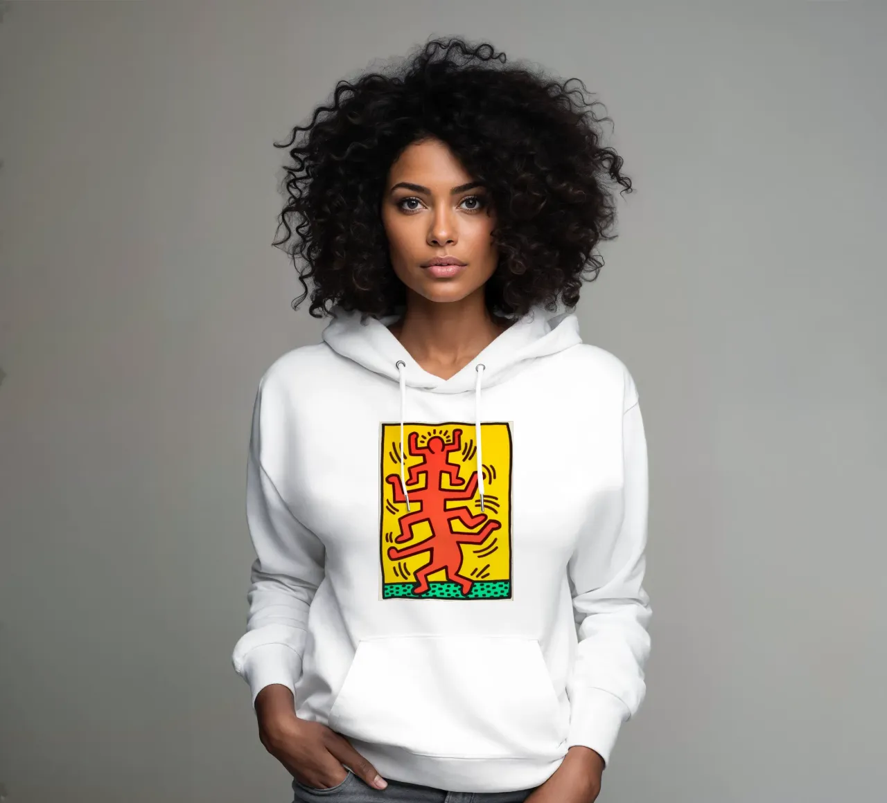 Keith Haring Growing #1 Pop Art Print sudadera con capucha de ClubArt