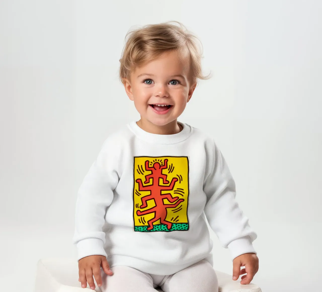 Keith Haring Growing #1 Stampa Pop Art felpa neonato da ClubArt