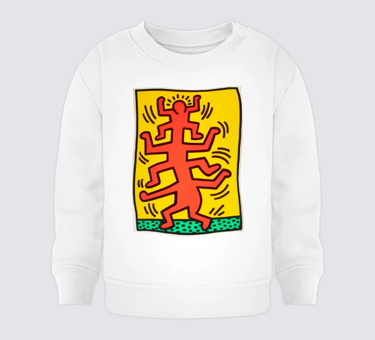 Keith Haring Growing #1 Stampa Pop Art felpa neonato da ClubArt
