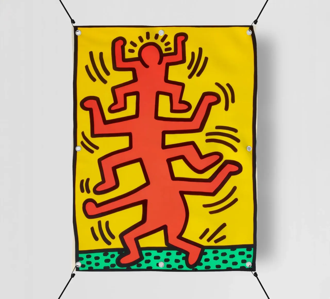 Keith Haring Growing #1 Stampa Pop Art telo in pvc da ClubArt