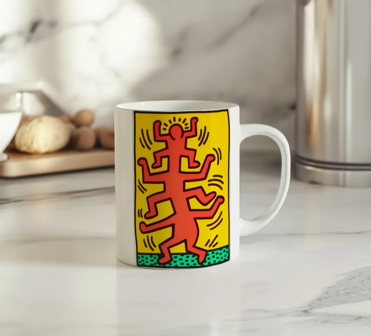 Keith Haring groeit #1 Pop Art Print keramische mok van ClubArt