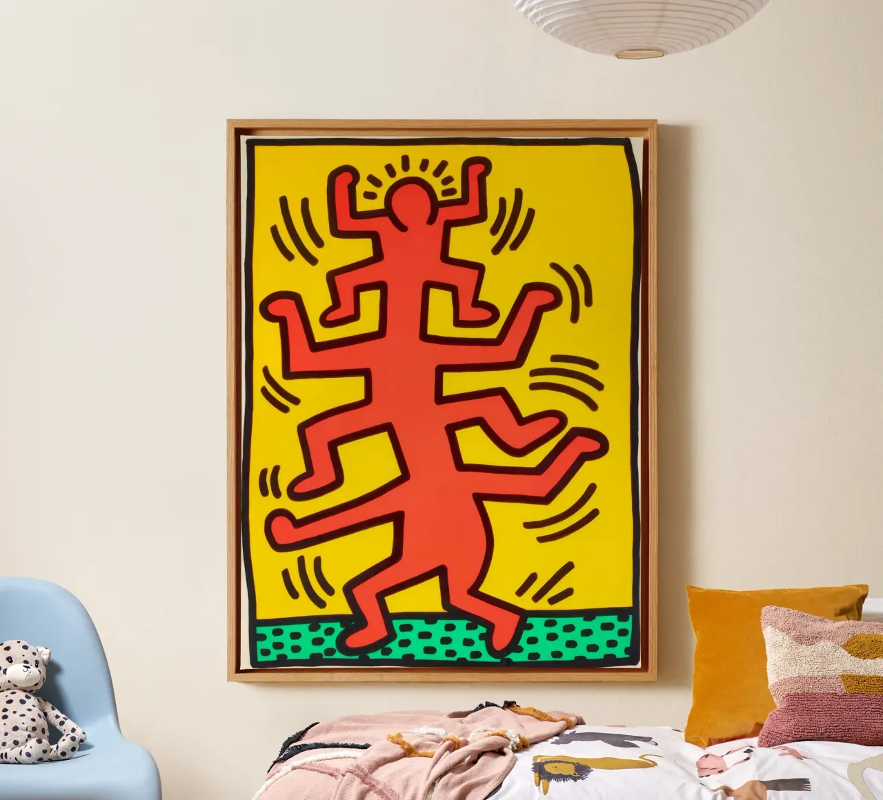 Keith Haring groeit #1 Pop Art Print canvas met Baklijst van ClubArt