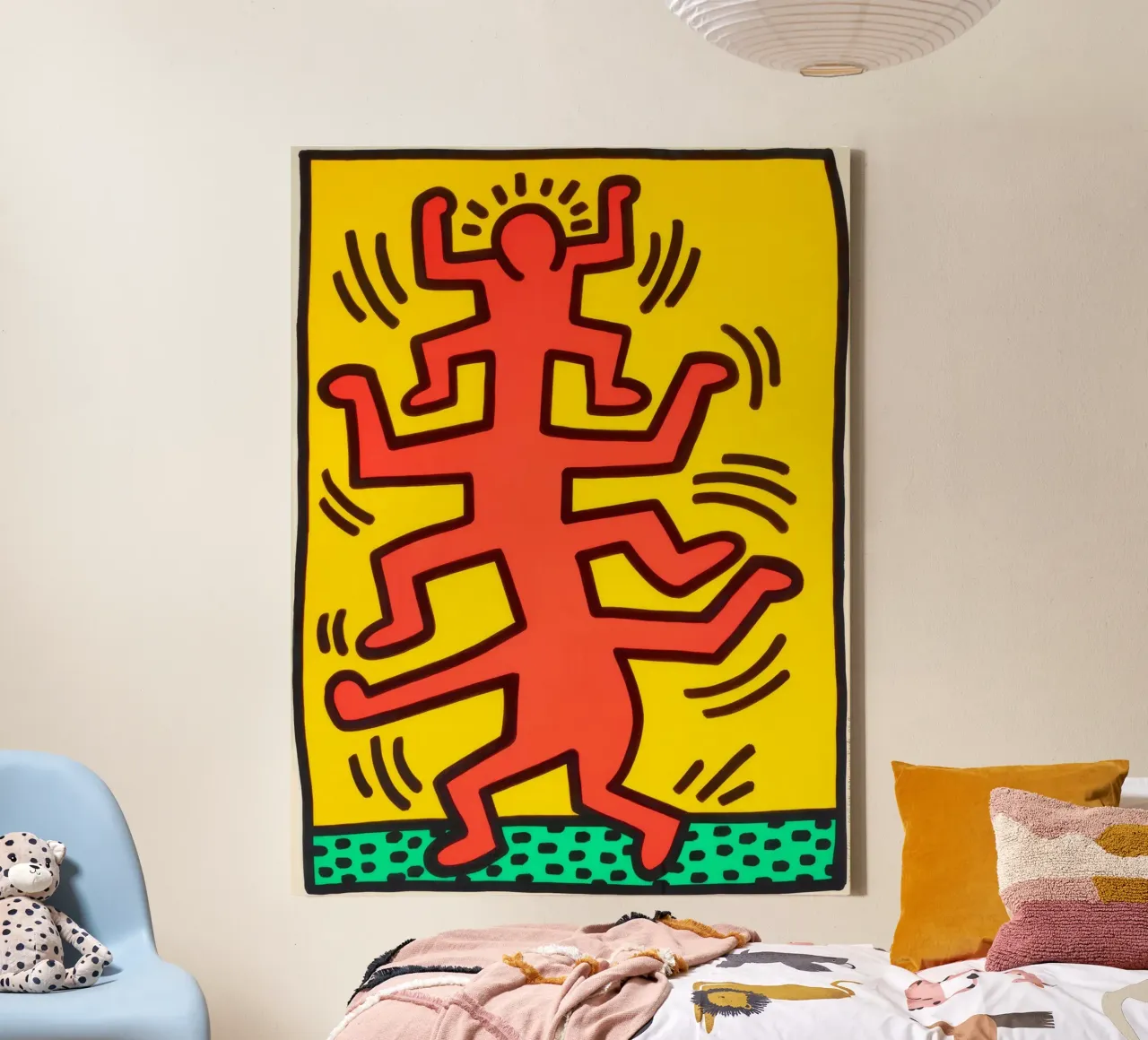 Keith Haring groeit #1 Pop Art Print canvas met Baklijst van ClubArt