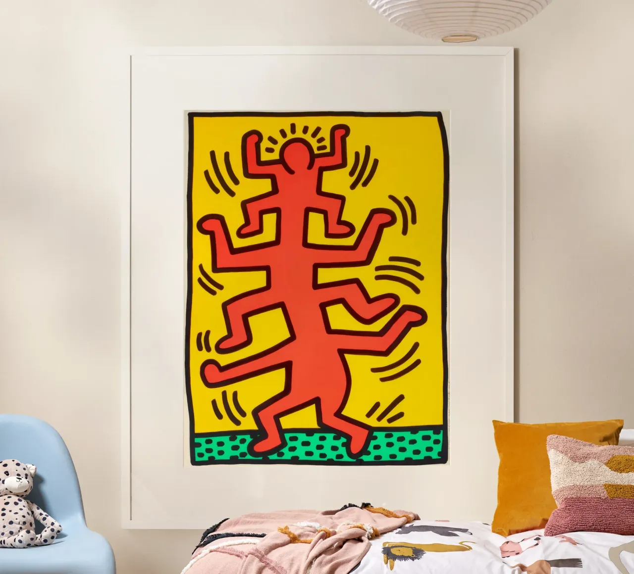 Keith Haring Growing #1 Stampa Pop Art poster con telaio in plastica da ClubArt