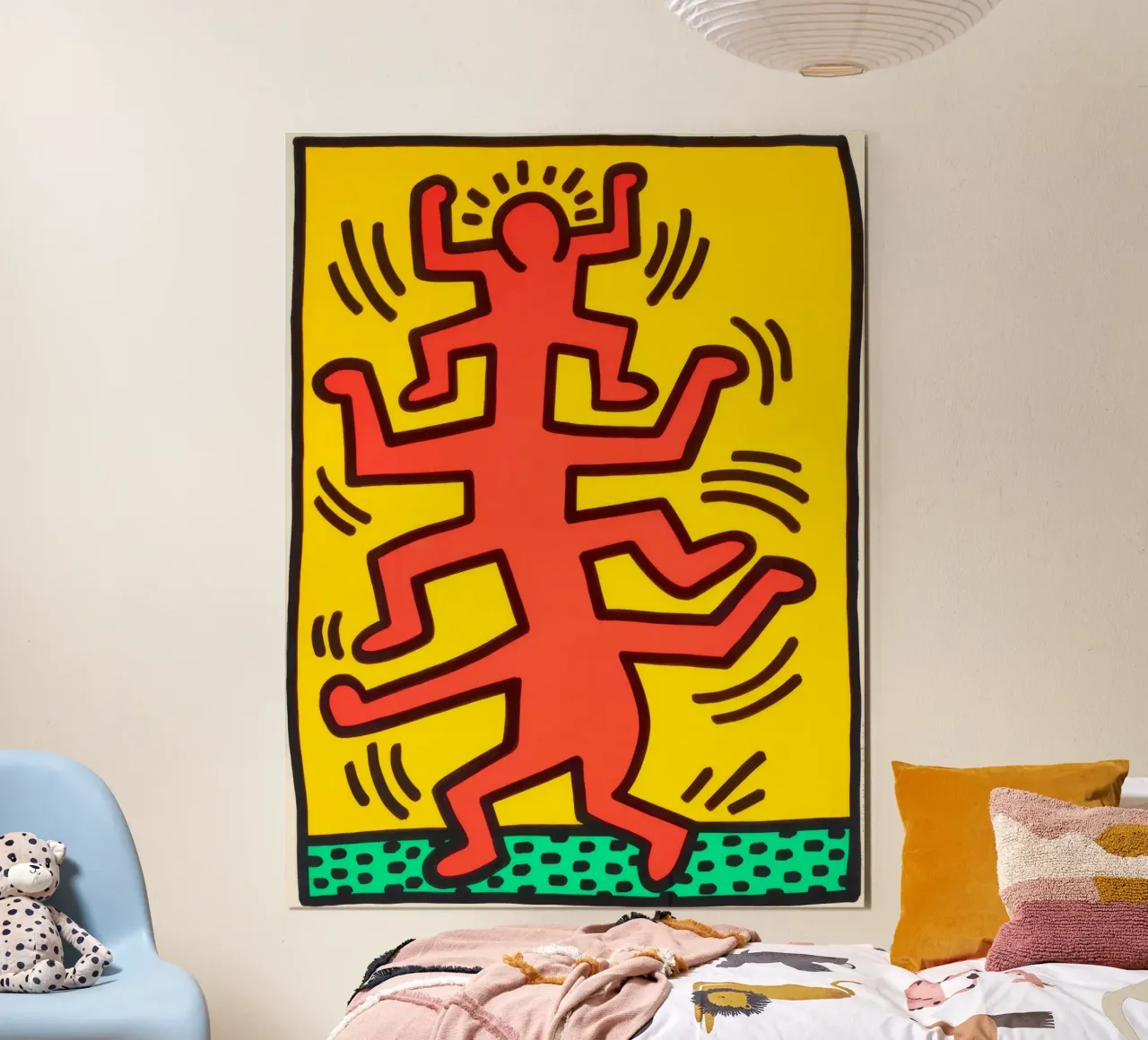 Keith Haring Growing #1 Stampa Pop Art poster con telaio in plastica da ClubArt